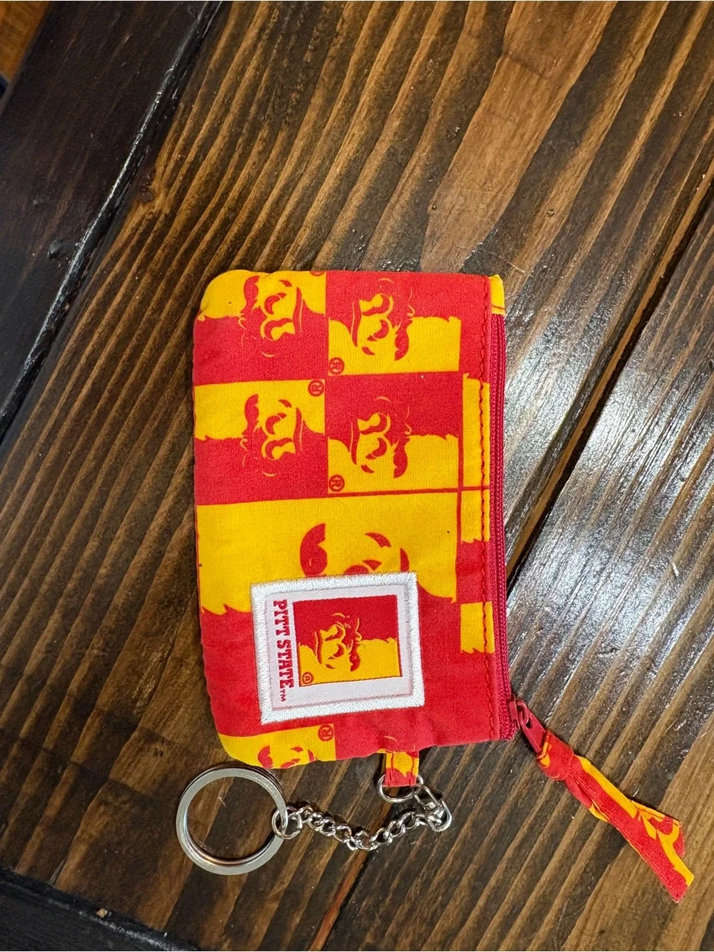 Pitt State Red and Yellow Keychain Coin Pouch Back to school  Collegiate